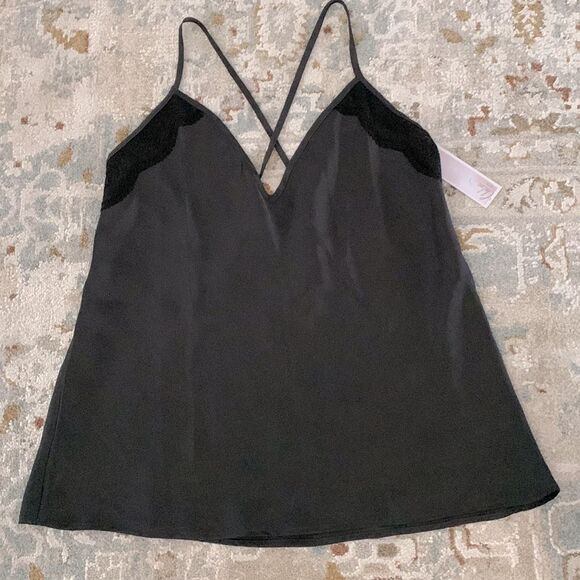 CHELSEA28 pj set lace detail pajama set black women’s  NEW size medium - Picture 1 of 16